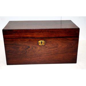 Early Victorian rosewood tea caddy with 2 internal canisters,…