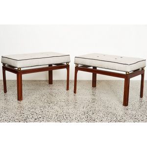 Attributed to Maison Jansen, France, pair of bedroom stools,…