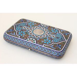 Fine 19th century Russian silver and enamel cigar case, of…