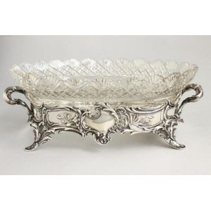 Good Russian silver and crystal twin handled centre piece, set…