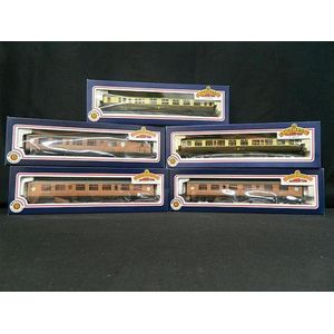 A collection of five various Bachman branch-line carriages