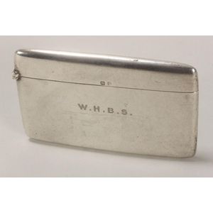 George V sterling silver card case, hallmarked Birmingham, 1919,…