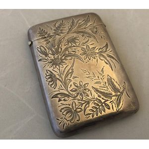 Late Victorian sterling silver card case, hallmarked Chester,…