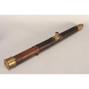 19th century English telescope, engraved 'Salmon, 85 Fenchurch…