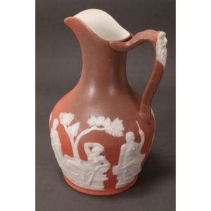 19th century copy of the Portland jug, in white on salmon…