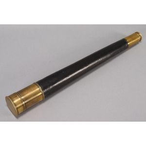Brass and leather bound telescope, early 20th century, single…
