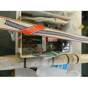 A collection of various Fleischmann train models and parts