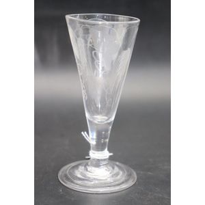 Antique Georgian plain stem cordial or wine glass - Ruby Lane