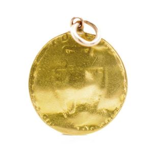 AA Medallion Chip Holder Necklace 24 18K Gold Plated