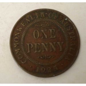 1925 Australian Penny - Coins - Numismatics, Stamps & Scrip