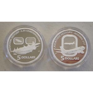 Two 2010 Australian $5 silver coins for Aviation history S.25…