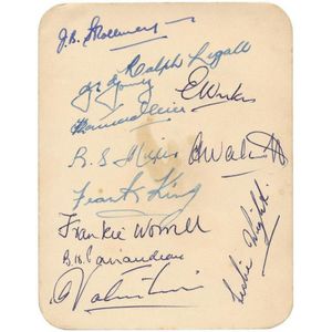 1952-53 West Indies Team, card with 12 signatures including&hellip;