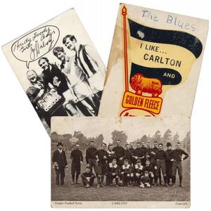 Carlton: 1907 'League Football Series' postcard; 1960s Golden…