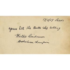 c1929-48 Autograph Book, includes Walter Lindrum; 1929 English…