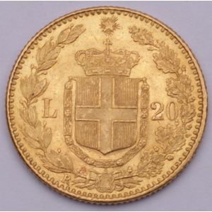 A 22 carat gold 1882 Italian 20 Lire coin approx wt. 6.45g