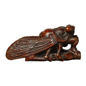 big chinese old red copper hand carved insect statue figure netsuke ornament 
