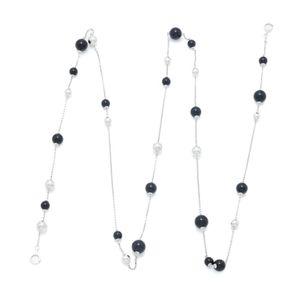 A Georg Jensen silver onyx sphere sautoir necklace, belcher…