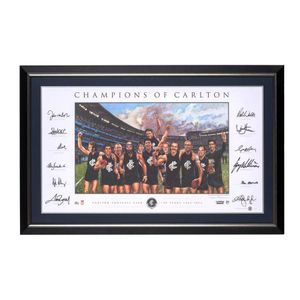 Champions of Carlton', print by Dave Thomas, with 12 signatures…