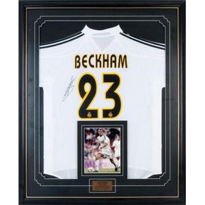 David Beckham England Signed Jersey Framed Autographed with Letter