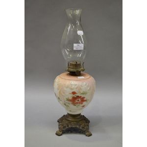 48cm Antique Milk Glass Oil Lamp - Lamps - Kerosene, oil and paraffin ...