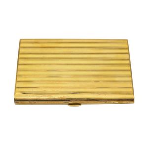 A gold cigarette case, the rectangular case with engraved…