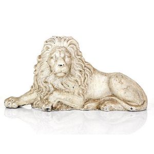 Cast metal lion door stop painted in white. Height 36 cm,…
