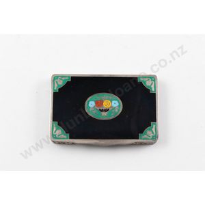 Art Deco .935 silver and enamel box gilt interior with fruiting…