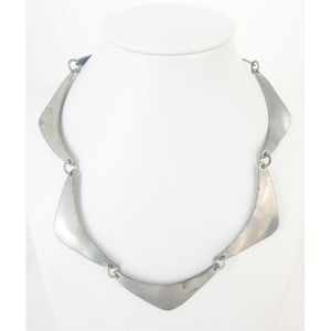 georgeJantzenネックレス　DENMARK Modernist black leather cord and silver pendant by Georg