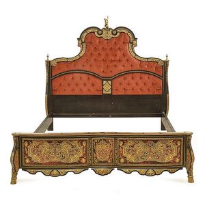 A Louis XV style Boulle manner ebonised and cut brass inlaid…
