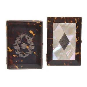 Two Victorian tortoiseshell card cases 19th century each with…