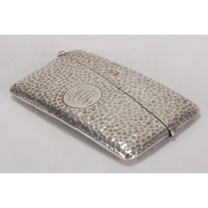 Men's Embossed Monogram Card Case Box in Silver