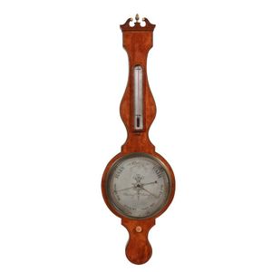 Victorian barometer by P Barbong Co, Edinburgh, banjo shaped,…