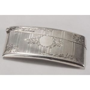 George V sterling silver card case, hallmarked Birmingham, 1916,…