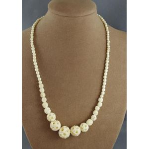 1960s carved ivory puzzle ball necklace - Necklace/Chain - Jewellery