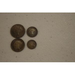 Four Victorian 1868 silver Maundy coins, 1 pence, 2 pence, 3…