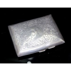 George V sterling silver card case hallmarked Birmingham 1915,…