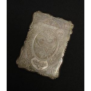 Cased Victorian sterling silver card case Birmingham 1879,…