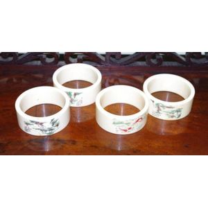 Set of 4 Chinese Ivory Napkin Rings - Ivory - Oriental