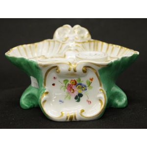 Antique ceramic decorative ink well & pen stand hand painted…