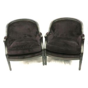 A pair of Cafe lighting & Living 'Emperor' black stained timber…