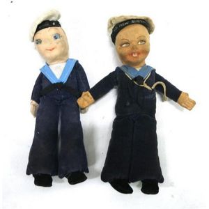 Two Norah Wellings Sailor dolls, SS New Australia & Orian