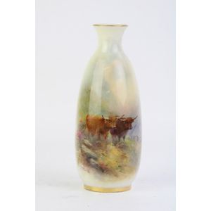Royal Worcester highland cattle bud vase by H.Stinton with a…