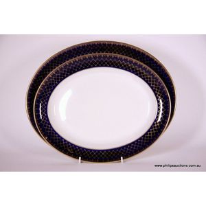 Two Meakin 'Bleu de Roi' meat platters. 1914 onwards, the large&hellip;