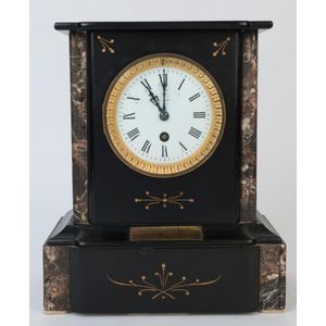 French Marble and Slate Mantel Clock, Late 19th Century - Clocks ...