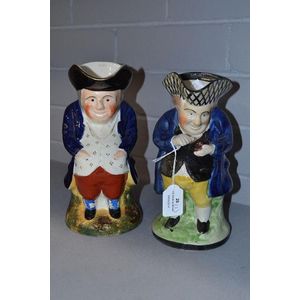 Two Toby jugs, one is 'Taking Snuff', approx 24 cm high, and…