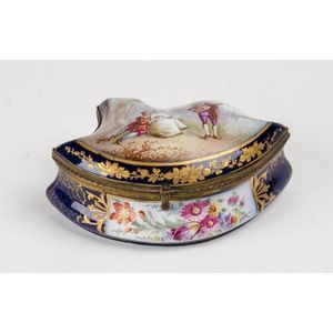 A Sevres French porcelain jewel box with ormolu mounts, 19th…
