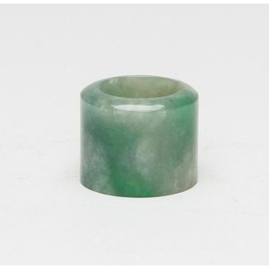 Qing Dynasty Jadeite Archer's Ring with Green Splashes - Zother - Oriental