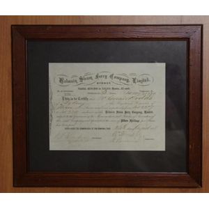 Balmain Steam Ferry Company shares certificate in double sided…