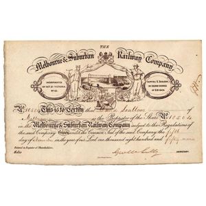 'The Melbourne & Suburban Railway Company', 6 share…