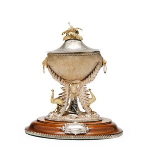 William Edwards, an impressive 19th century silver mounted emu…